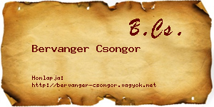 Bervanger Csongor névjegykártya